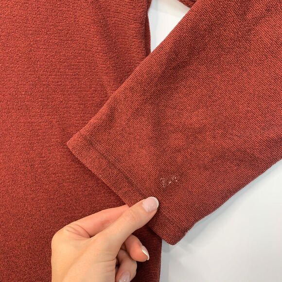 The North Face Fleece Sweater Mens L Large Brick Red Polartec Thermal Pro - Picture 4 of 12